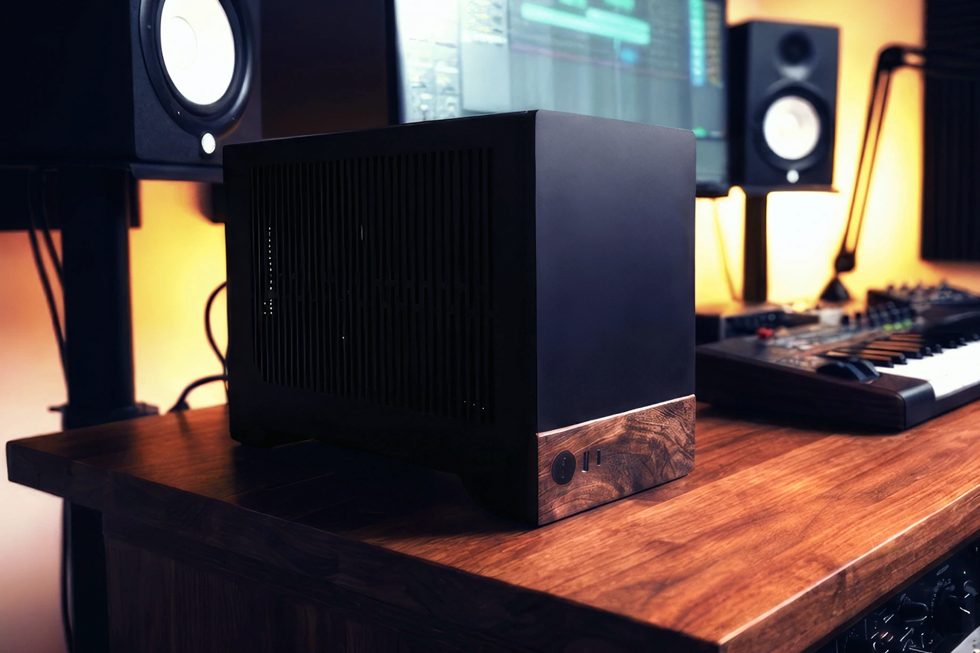 OPUS 101 Studio Series compact audio workstation on a studio desk